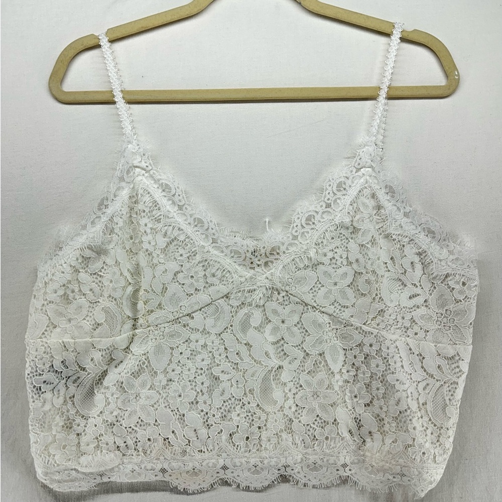 POL Lace Crop Top White Women's‎ Size 3XL Cottagecore